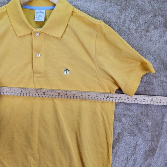 Brooks Brothers 1818 Performance Polo Slim Fit Yellow Short Sleeve Men's Size M - Picture 4 of 10